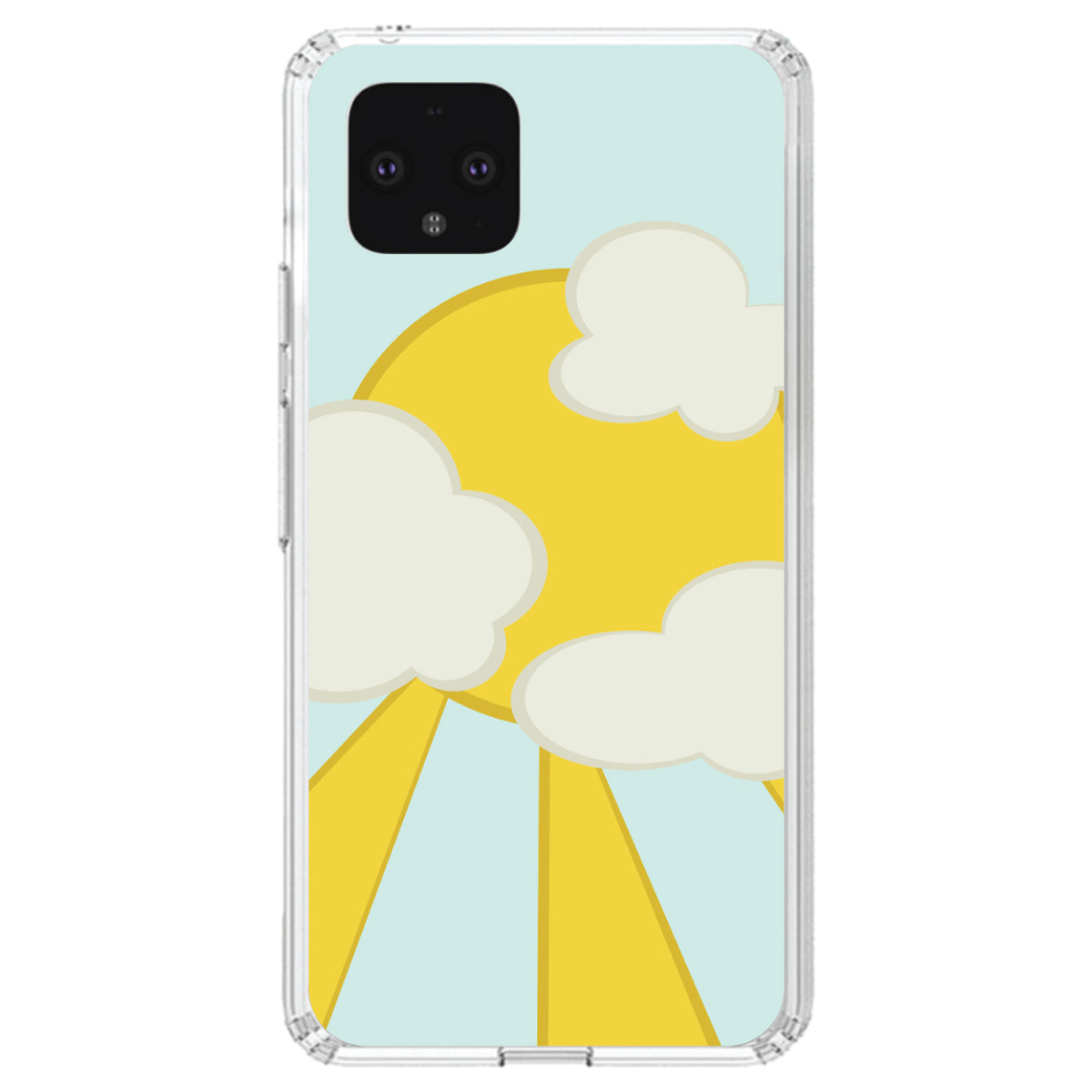 Blue Yellow Sun Sky Clouds Clear Shockproof iPhone Case, view 24