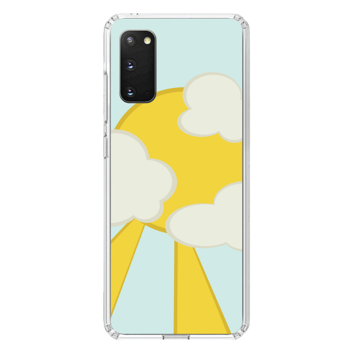 Blue Yellow Sun Sky Clouds Clear Shockproof iPhone Case, view 14