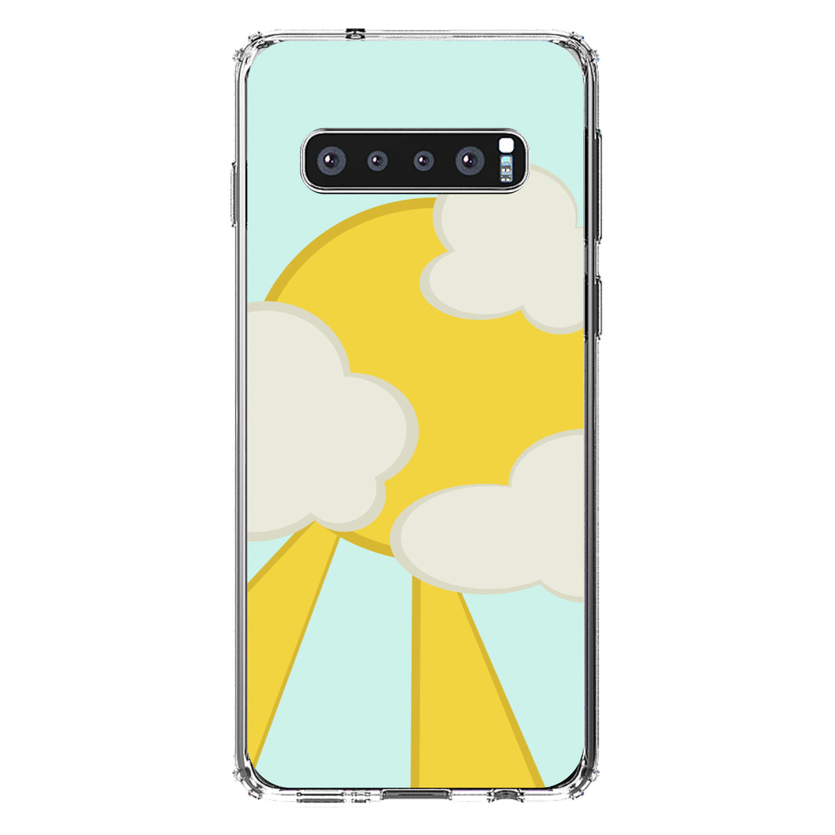 Blue Yellow Sun Sky Clouds Clear Shockproof iPhone Case, view 16