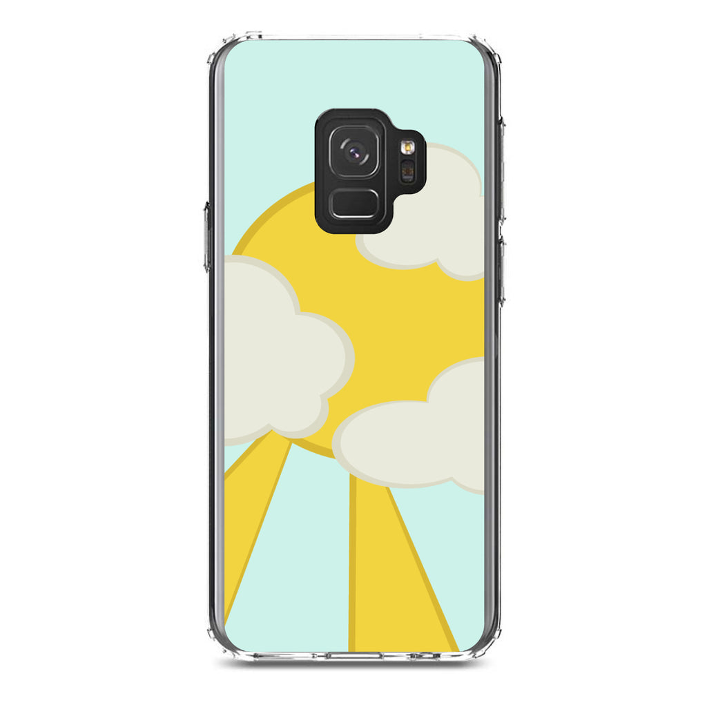 Blue Yellow Sun Sky Clouds Clear Shockproof iPhone Case, view 19