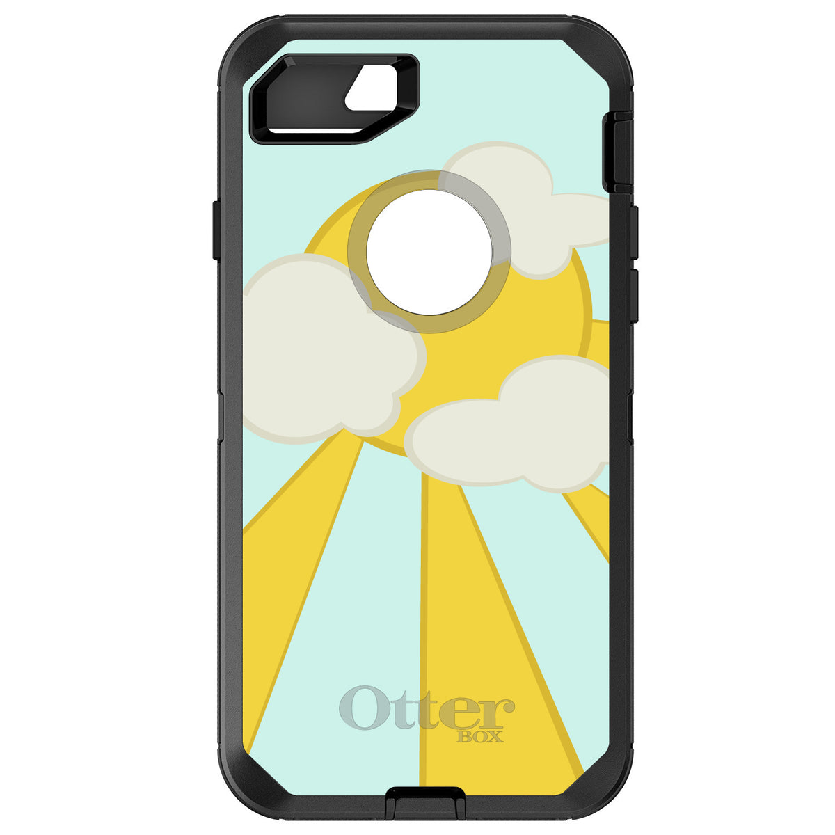 Blue Yellow Sun Sky Clouds OtterBox Defender Case for iPhone & Galaxy