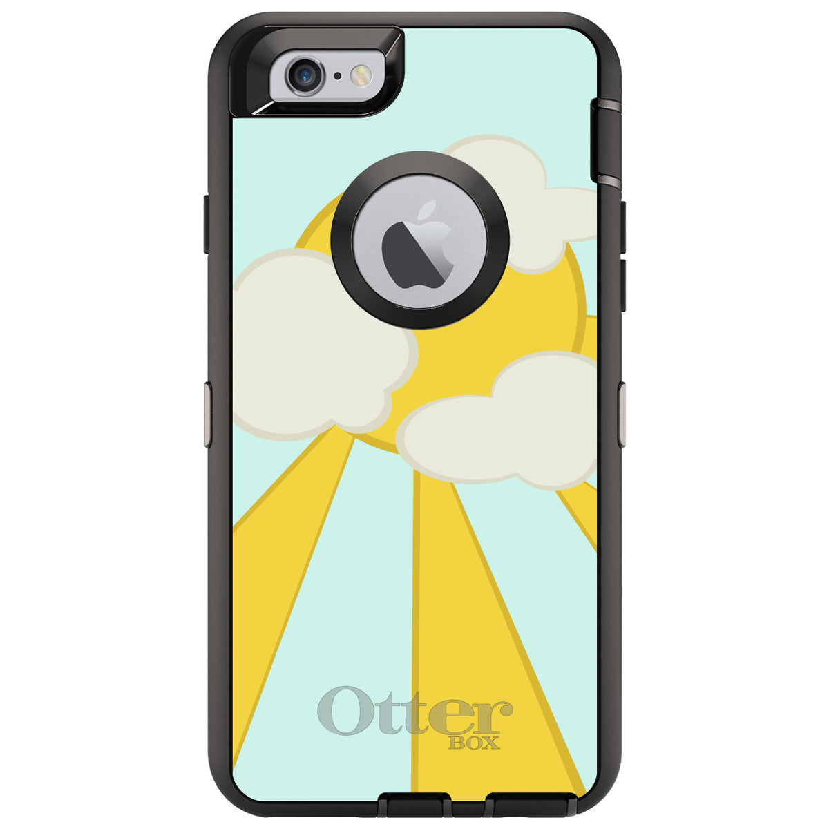 Blue Yellow Sun Sky Clouds OtterBox Defender Case for iPhone & Galaxy, view 4
