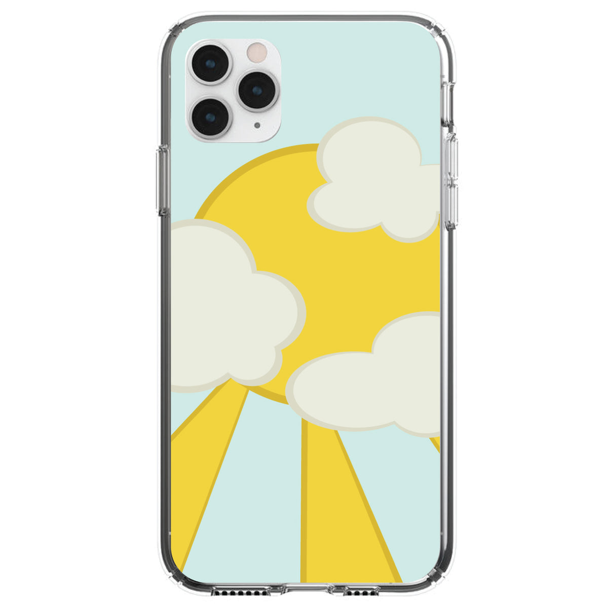 Blue Yellow Sun Sky Clouds Clear Shockproof iPhone Case