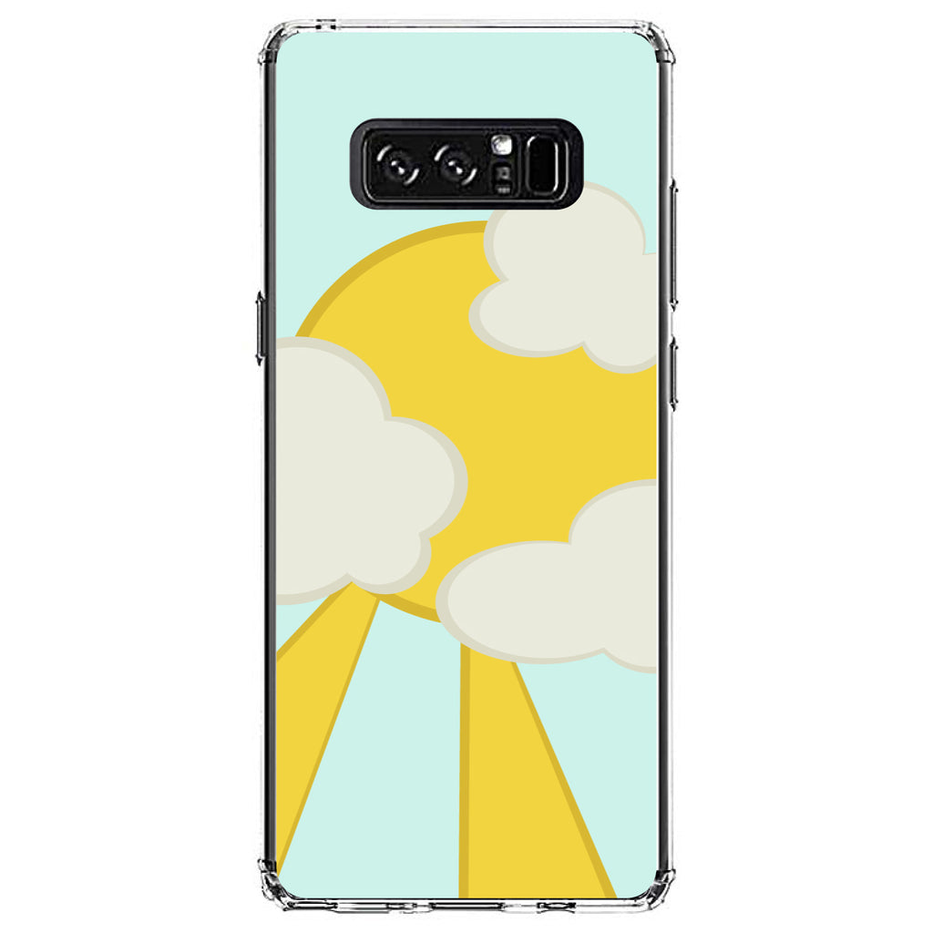 Blue Yellow Sun Sky Clouds Clear Shockproof iPhone Case, view 12