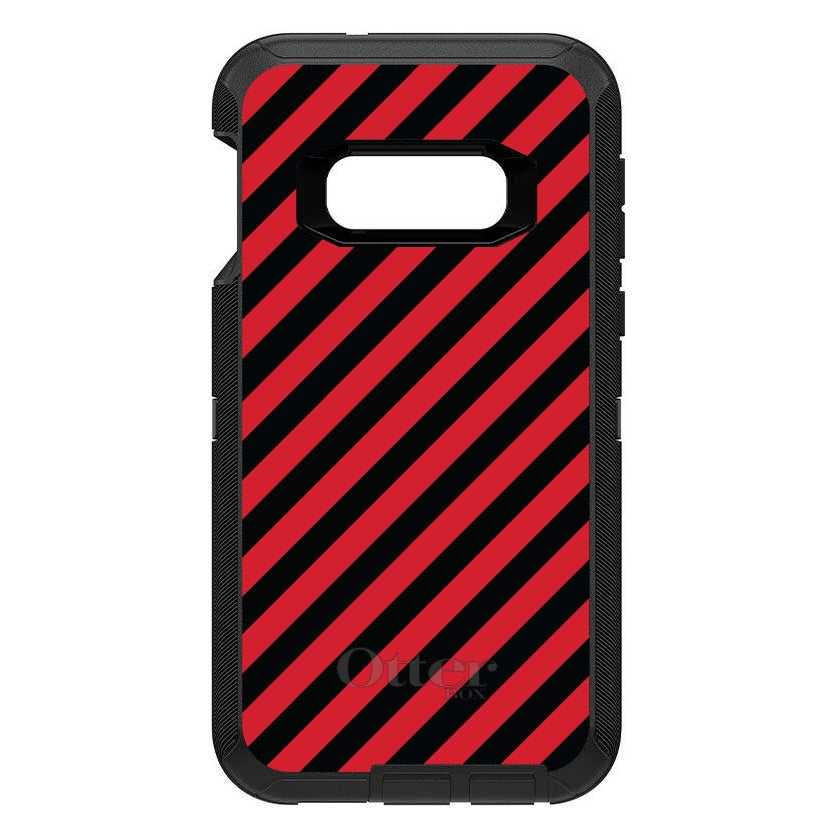 Black Red Diagonal Stripes OtterBox Defender Case for iPhone & Galaxy, view 7
