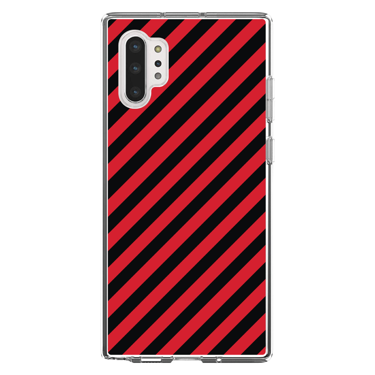 Black Red Diagonal Stripes Clear Shockproof iPhone Case, view 10