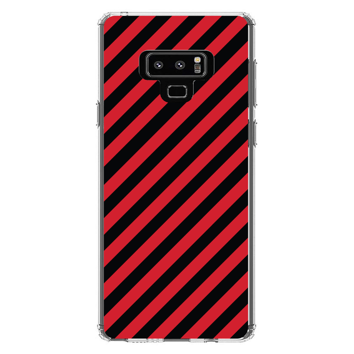 Black Red Diagonal Stripes Clear Shockproof iPhone Case, view 11
