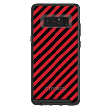 DistinctInk™ OtterBox Symmetry Series Case for Apple iPhone / Samsung Galaxy / Google Pixel - Black Red Diagonal Stripes