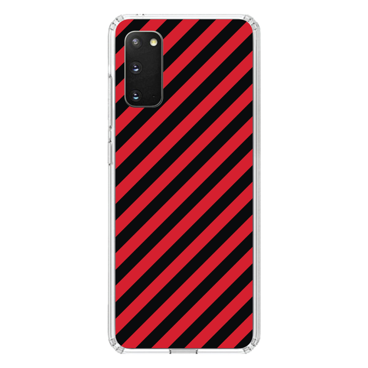 Black Red Diagonal Stripes Clear Shockproof iPhone Case, view 15