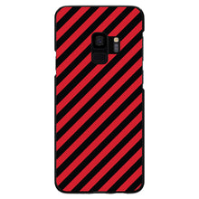 DistinctInk® Hard Plastic Snap-On Case for Apple iPhone or Samsung Galaxy - Black Red Diagonal Stripes