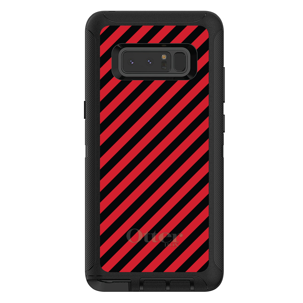 Black Red Diagonal Stripes OtterBox Defender Case for iPhone & Galaxy, view 14
