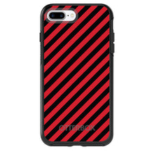 DistinctInk™ OtterBox Symmetry Series Case for Apple iPhone / Samsung Galaxy / Google Pixel - Black Red Diagonal Stripes