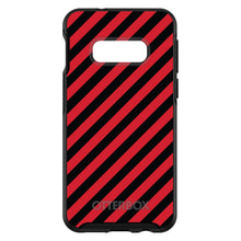 DistinctInk™ OtterBox Symmetry Series Case for Apple iPhone / Samsung Galaxy / Google Pixel - Black Red Diagonal Stripes