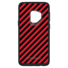 DistinctInk™ OtterBox Symmetry Series Case for Apple iPhone / Samsung Galaxy / Google Pixel - Black Red Diagonal Stripes