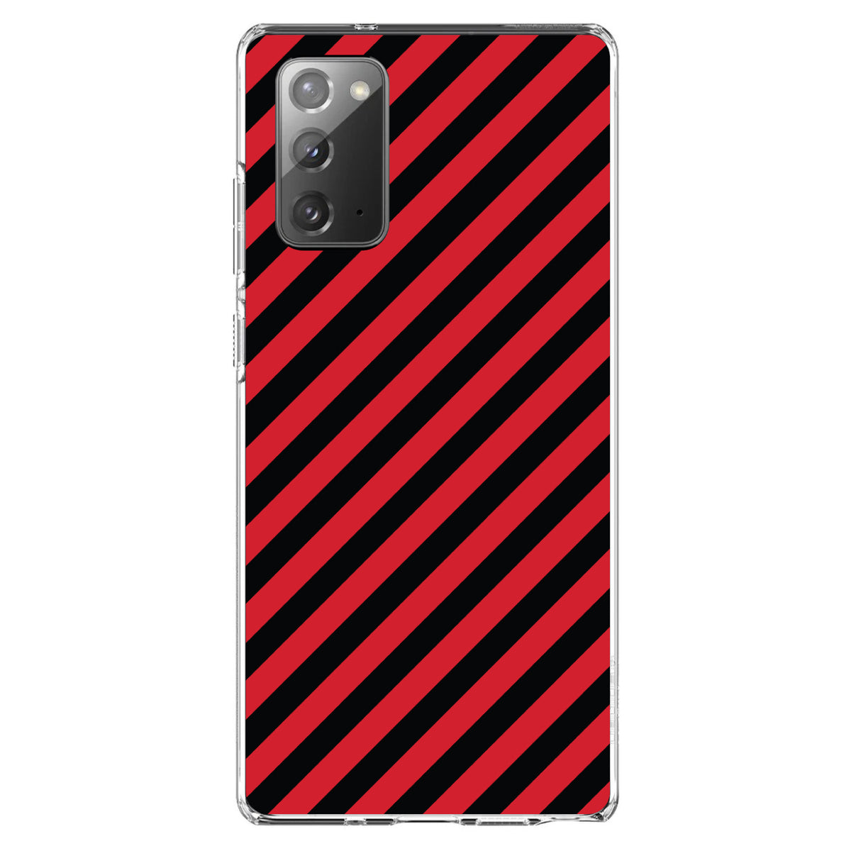 Black Red Diagonal Stripes Clear Shockproof iPhone Case, view 8