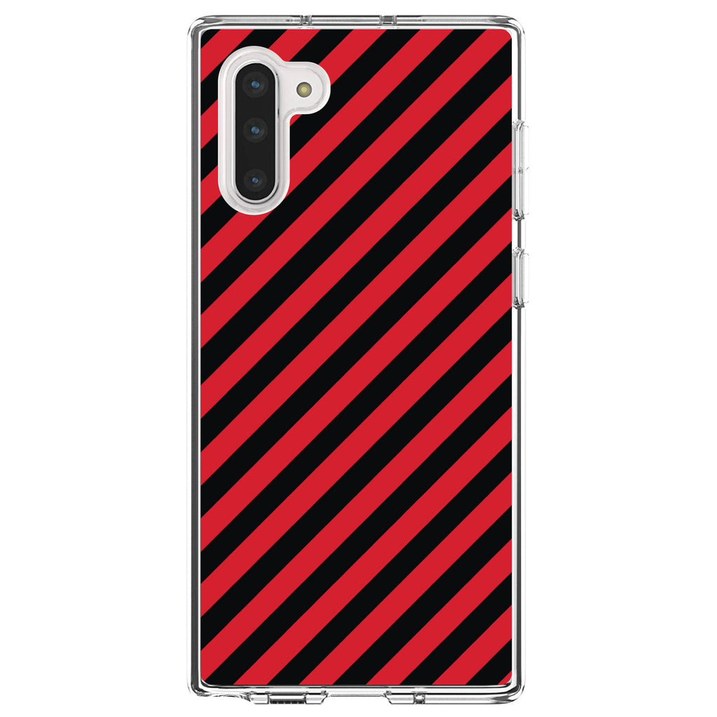 Black Red Diagonal Stripes Clear Shockproof iPhone Case, view 9