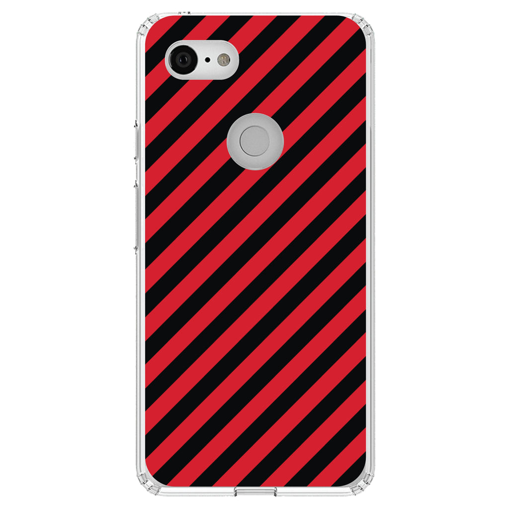 Black Red Diagonal Stripes Clear Shockproof iPhone Case, view 22