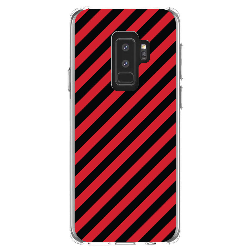 Black Red Diagonal Stripes Clear Shockproof iPhone Case, view 20