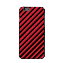DistinctInk® Hard Plastic Snap-On Case for Apple iPhone or Samsung Galaxy - Black Red Diagonal Stripes
