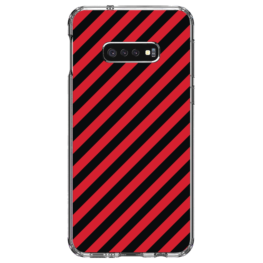 Black Red Diagonal Stripes Clear Shockproof iPhone Case, view 18