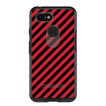 DistinctInk™ OtterBox Symmetry Series Case for Apple iPhone / Samsung Galaxy / Google Pixel - Black Red Diagonal Stripes