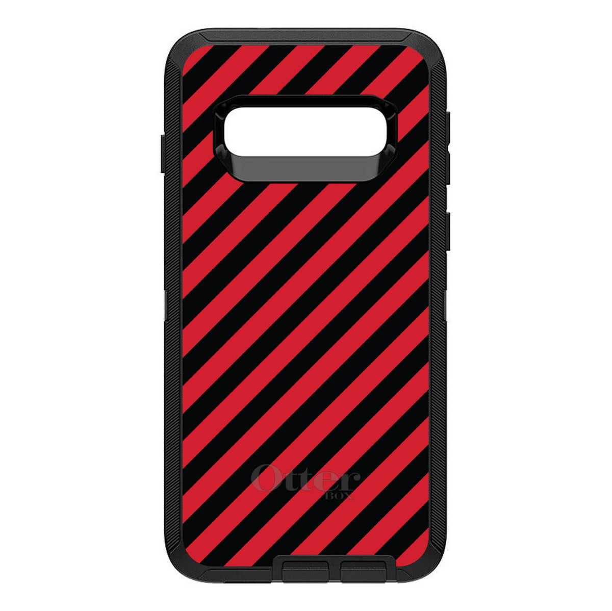 Black Red Diagonal Stripes OtterBox Defender Case for iPhone & Galaxy, view 6