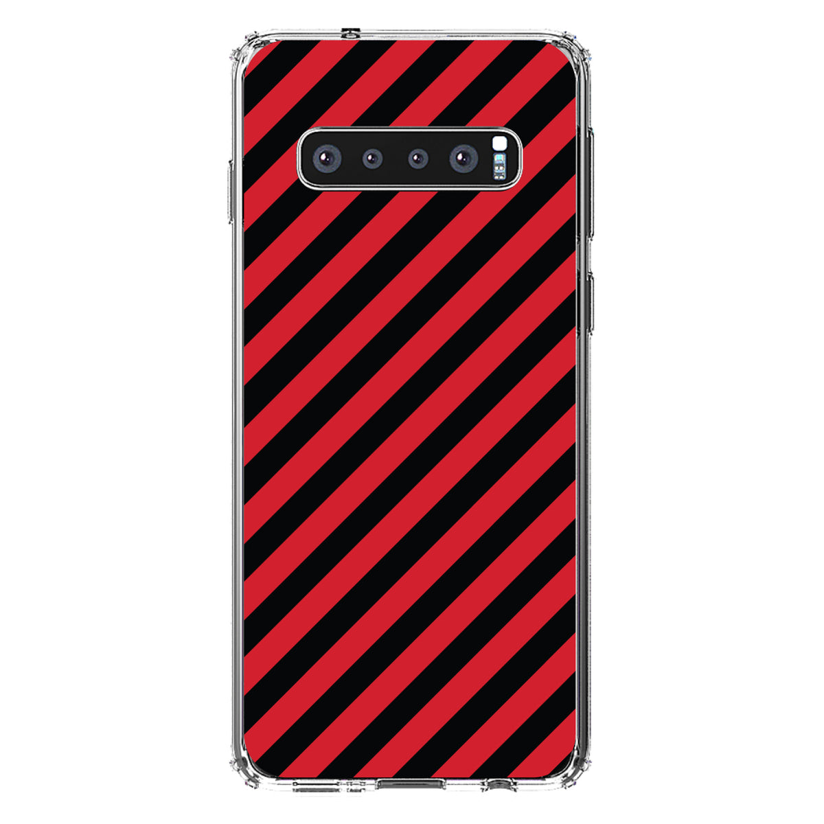 Black Red Diagonal Stripes Clear Shockproof iPhone Case, view 16