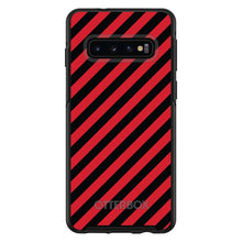 DistinctInk™ OtterBox Symmetry Series Case for Apple iPhone / Samsung Galaxy / Google Pixel - Black Red Diagonal Stripes