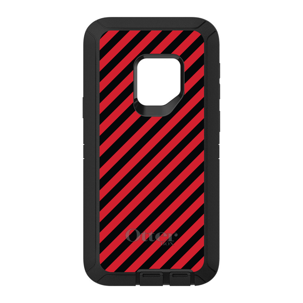 Black Red Diagonal Stripes OtterBox Defender Case for iPhone & Galaxy, view 8