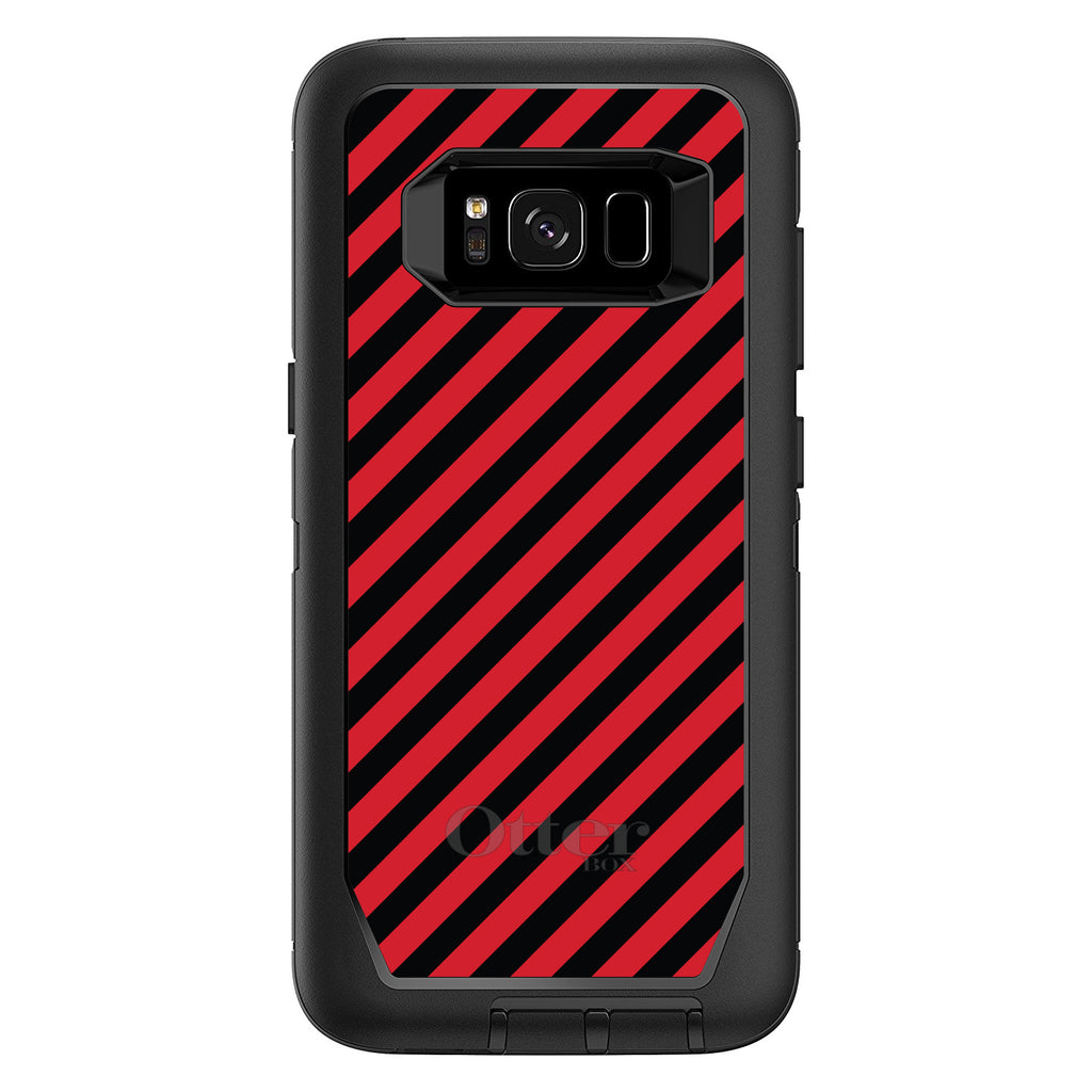 Black Red Diagonal Stripes OtterBox Defender Case for iPhone & Galaxy, view 9