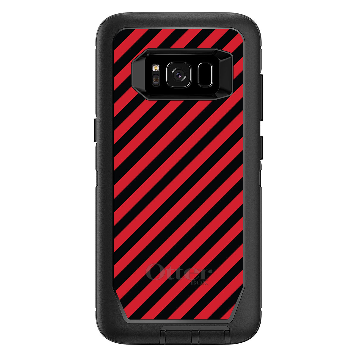Black Red Diagonal Stripes OtterBox Defender Case for iPhone & Galaxy, view 9
