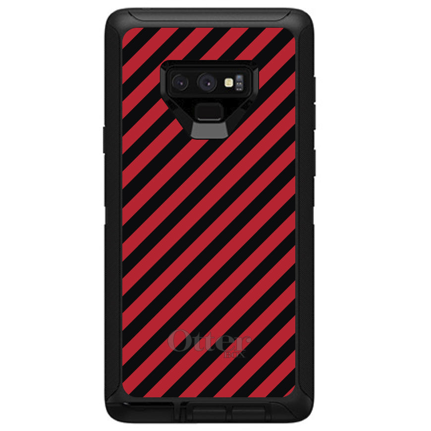 Black Red Diagonal Stripes OtterBox Defender Case for iPhone & Galaxy, view 13