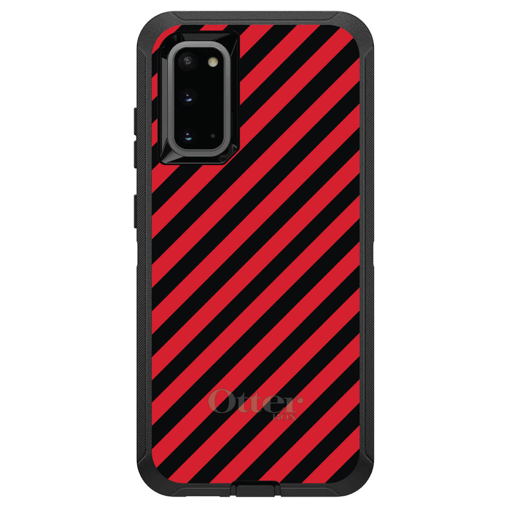 Black Red Diagonal Stripes OtterBox Defender Case for iPhone & Galaxy, view 5