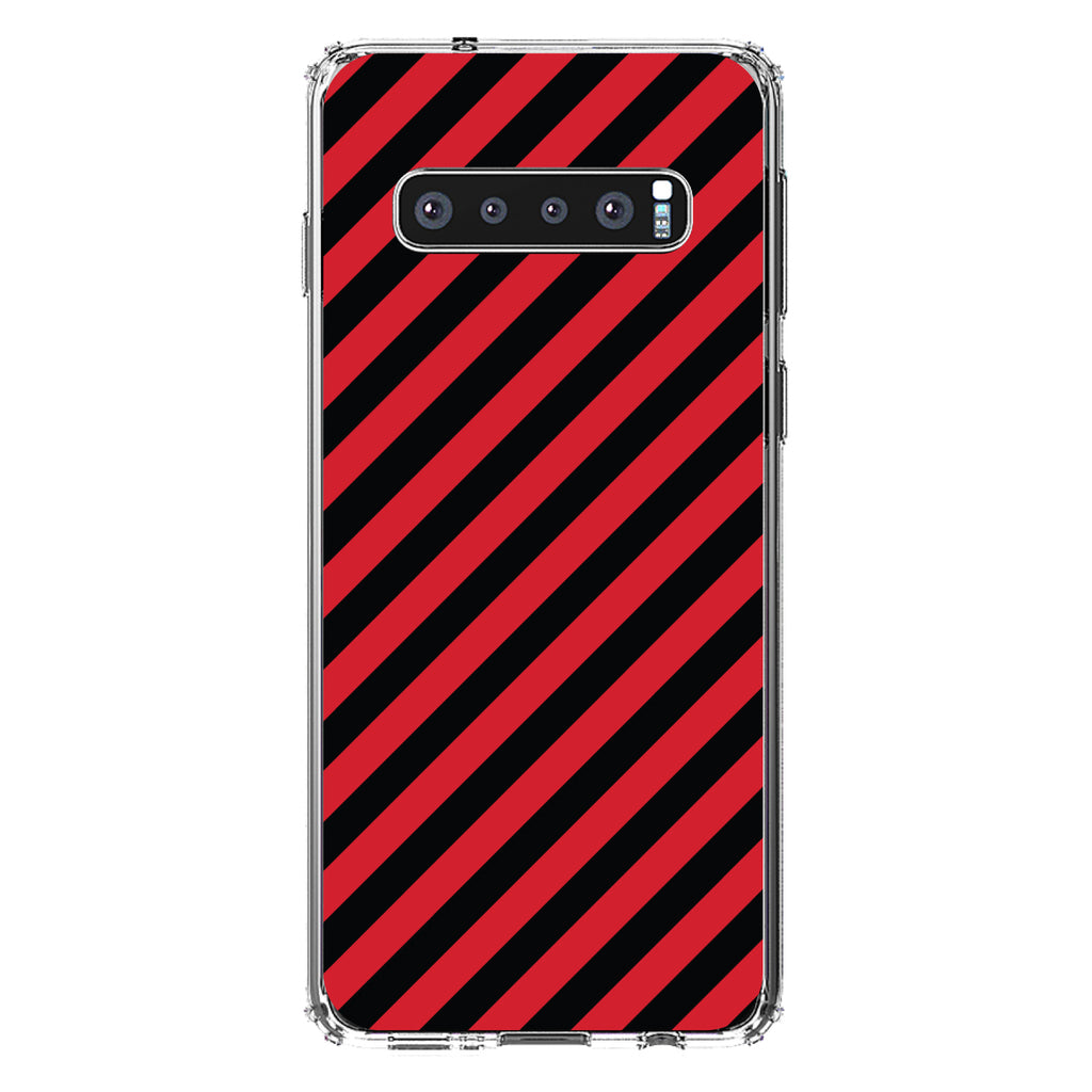 Black Red Diagonal Stripes Clear Shockproof iPhone Case, view 17