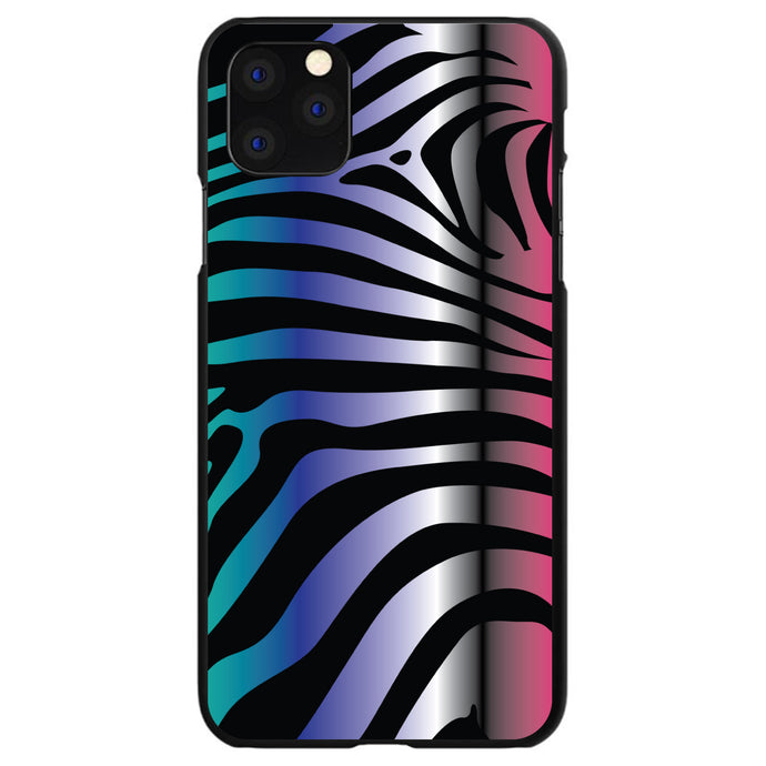 DistinctInk® Hard Plastic Snap-On Case for Apple iPhone or Samsung Galaxy - Black Pink Teal Blue Zebra