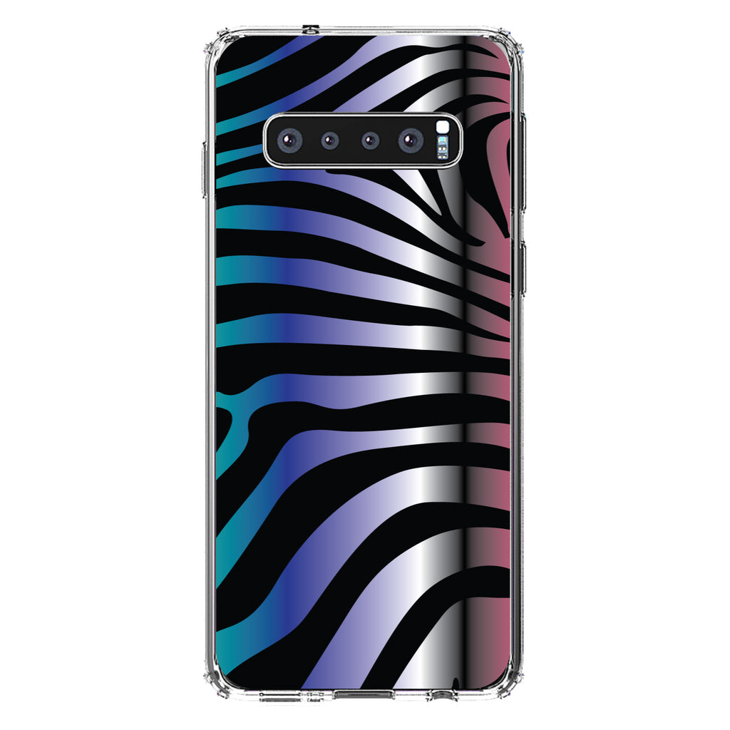 Black Pink Teal Blue Zebra Clear Shockproof iPhone Case, view 17