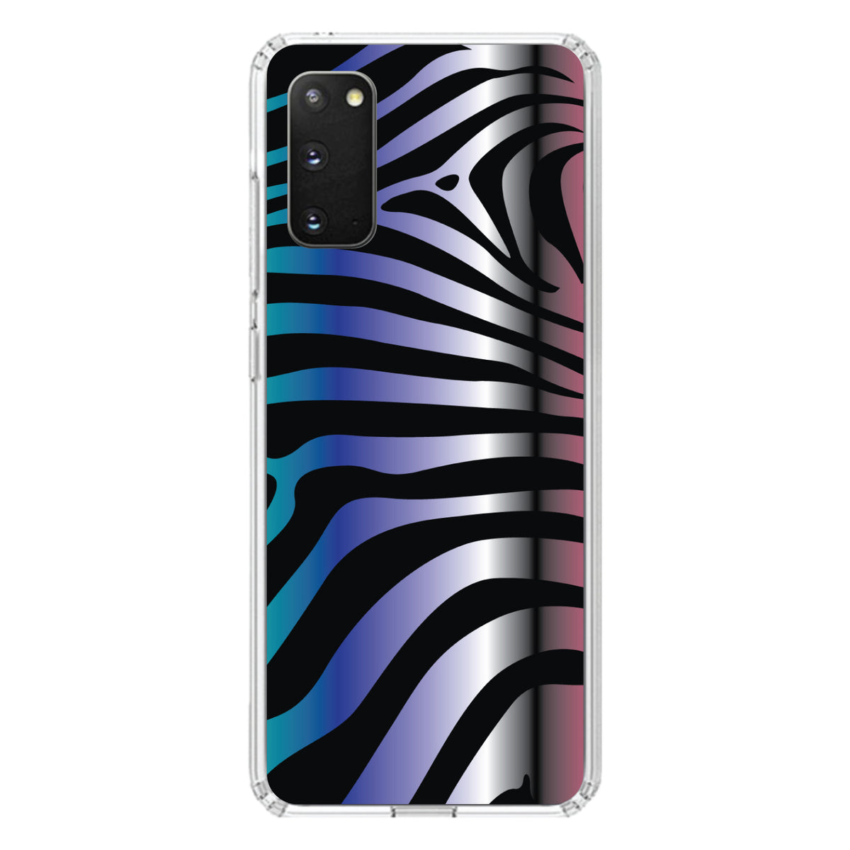 Black Pink Teal Blue Zebra Clear Shockproof iPhone Case, view 14