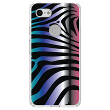 DistinctInk® Clear Shockproof Hybrid Case for Apple iPhone / Samsung Galaxy / Google Pixel - Black Pink Teal Blue Zebra