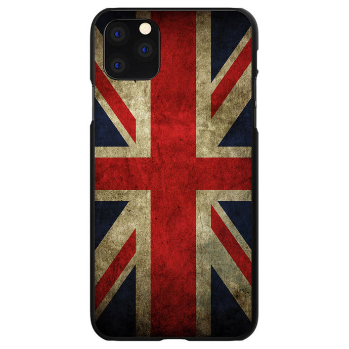 DistinctInk® Hard Plastic Snap-On Case for Apple iPhone or Samsung Galaxy - Red White Blue British Flag Old