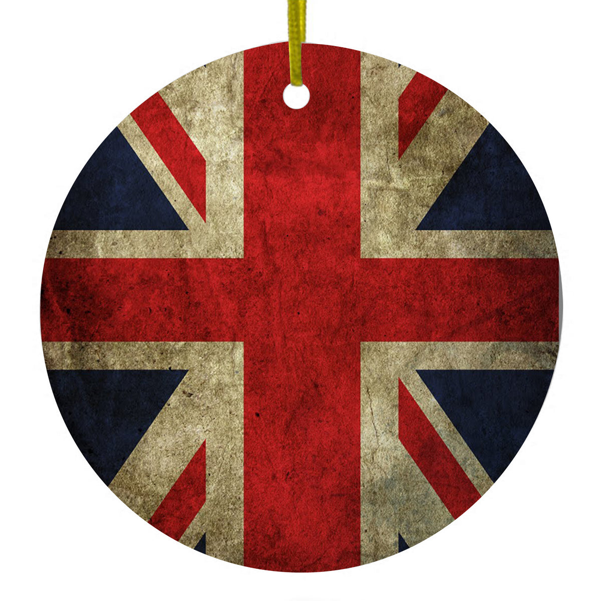 Red White Blue British Flag Old Ceramic Ornament