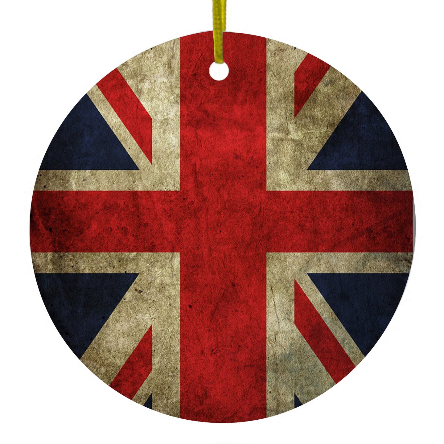 Red White Blue British Flag Old Ceramic Ornament