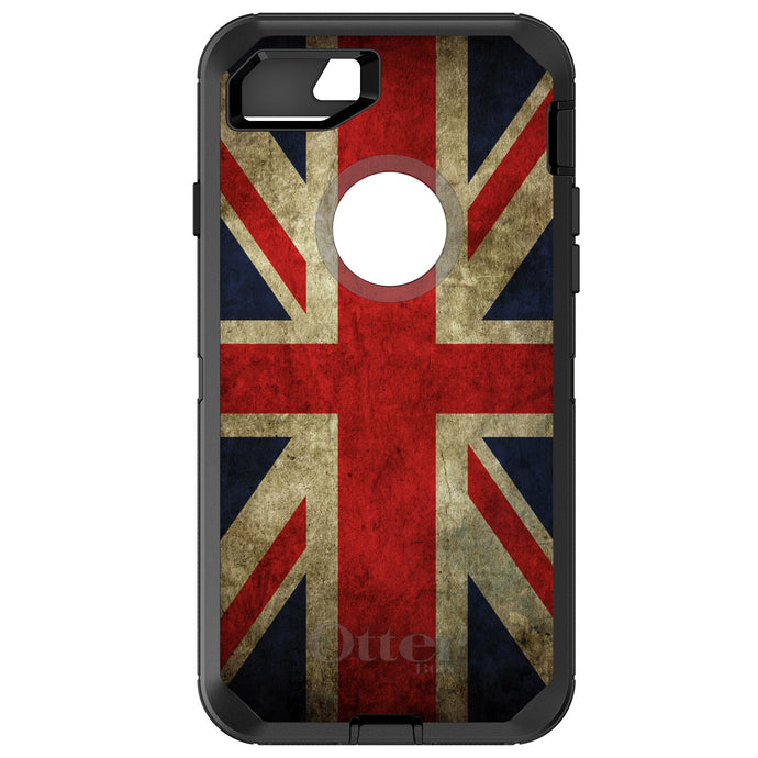 DistinctInk™ OtterBox Defender Series Case for Apple iPhone / Samsung Galaxy / Google Pixel - Red White Blue British Flag Old