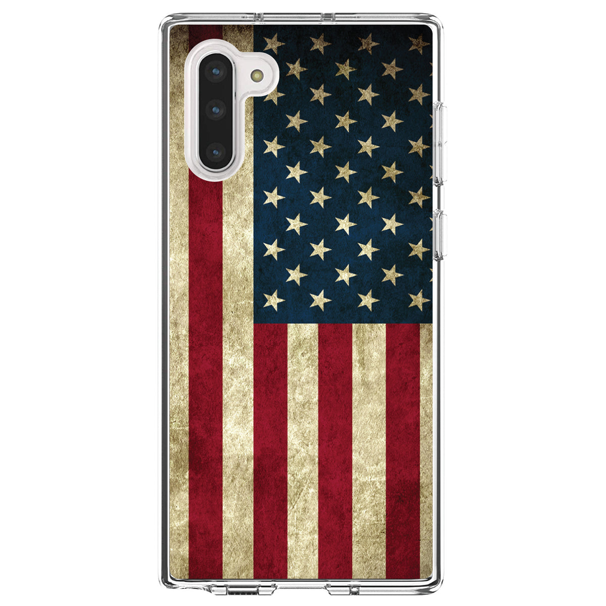 Red White Blue United States Flag Old Clear Shockproof iPhone Case, view 9