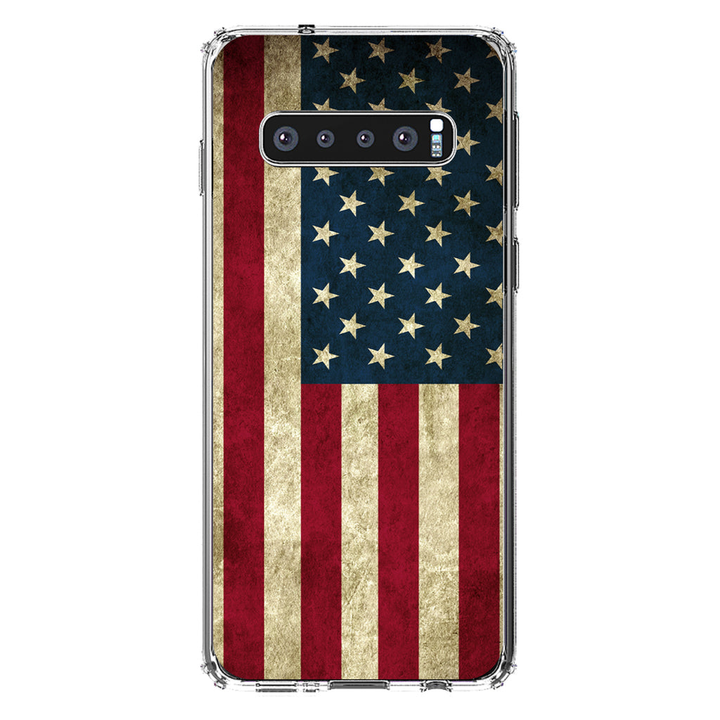 Red White Blue United States Flag Old Clear Shockproof iPhone Case, view 16