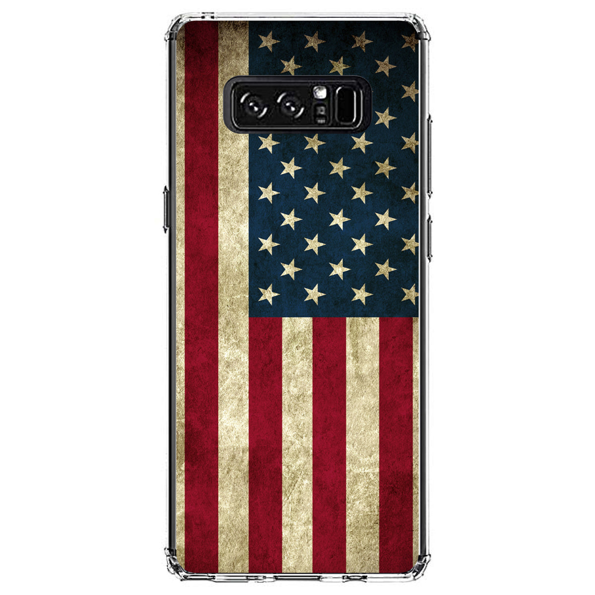 Red White Blue United States Flag Old Clear Shockproof iPhone Case, view 12