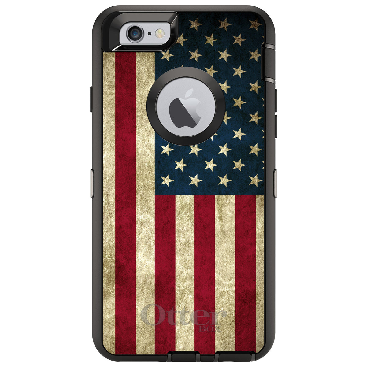 Red White Blue United States Flag Old OtterBox Defender Case for iPhone & Galaxy, view 4