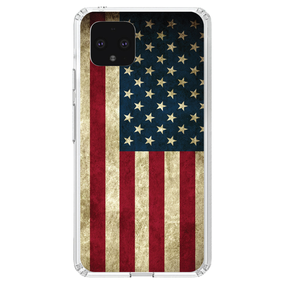 Red White Blue United States Flag Old Clear Shockproof iPhone Case, view 24