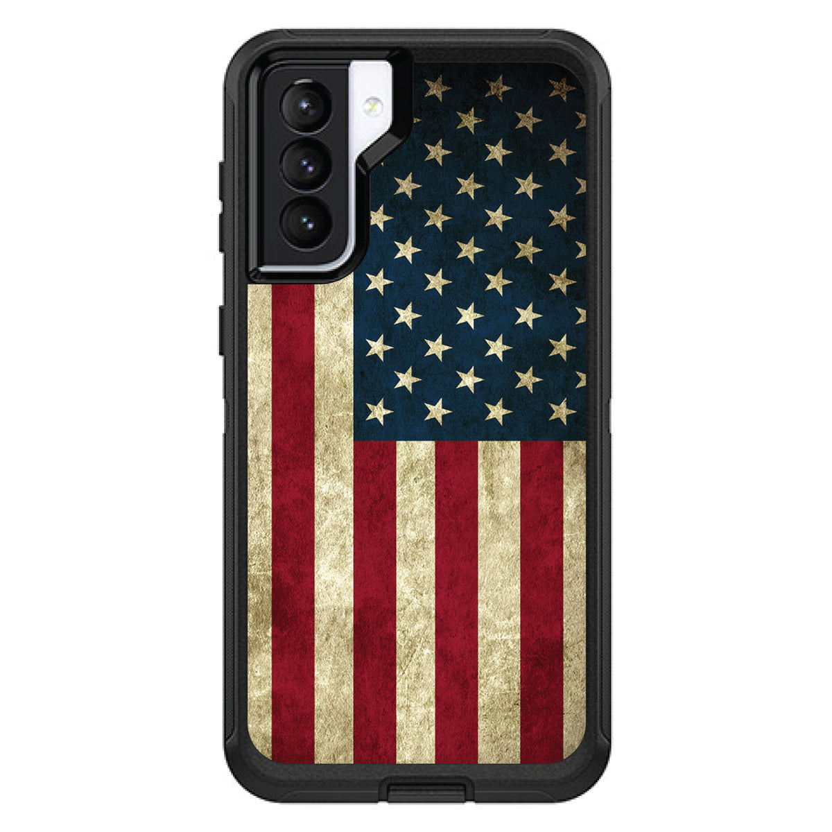 Red White Blue United States Flag Old OtterBox Defender Case for iPhone & Galaxy, view 5