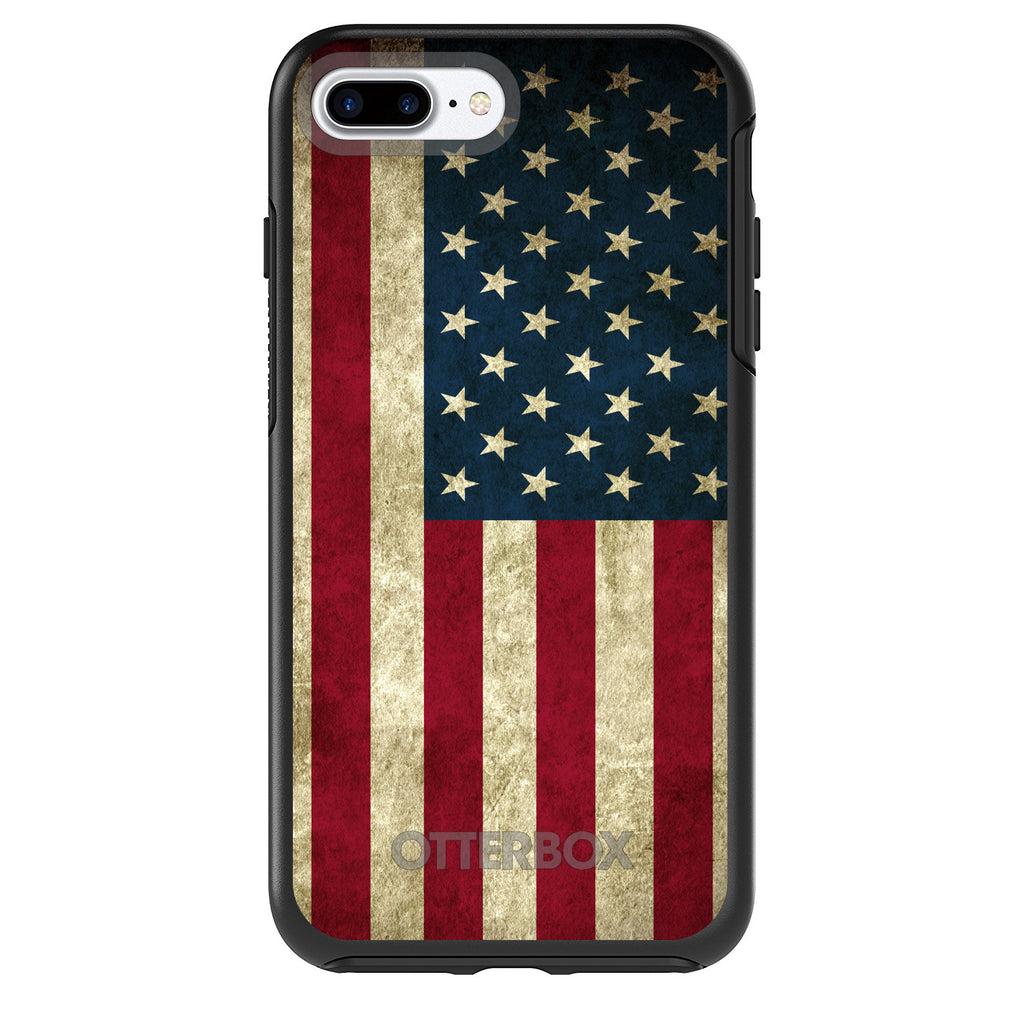 Red White Blue United States Flag Old OtterBox Symmetry Case for iPhone & Galaxy, view 2