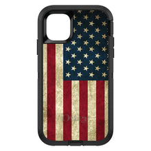 DistinctInk™ OtterBox Defender Series Case for Apple iPhone / Samsung Galaxy / Google Pixel - Red White Blue United States Flag Old
